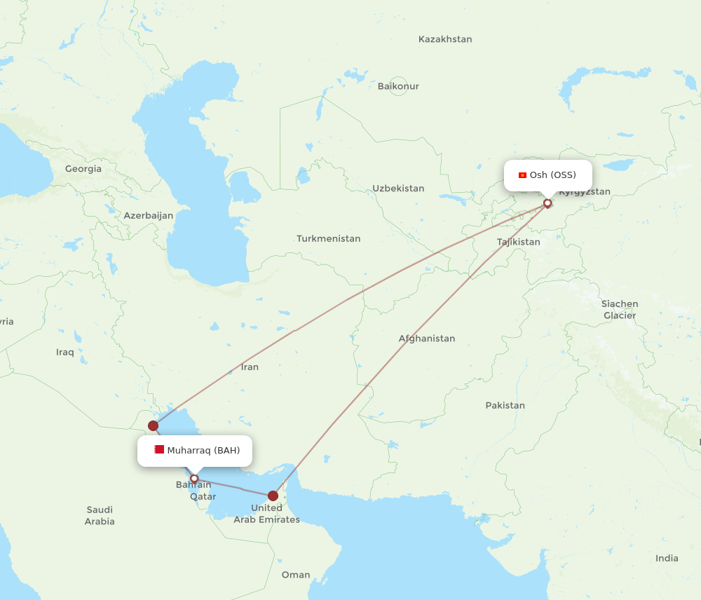 BAH-OSS flight routes