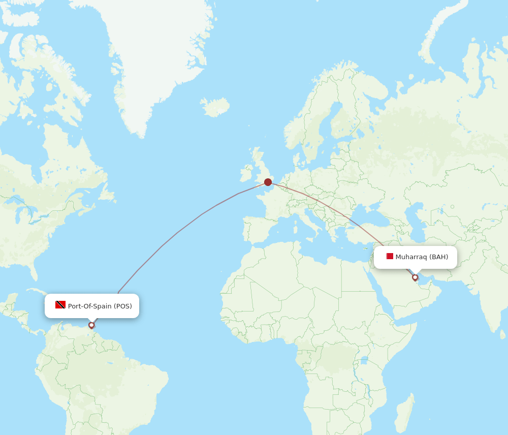 BAH-POS flight routes