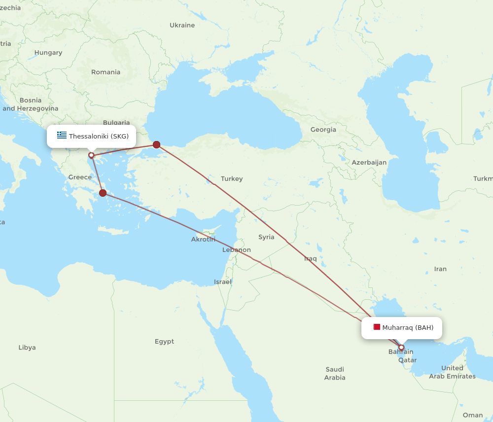 BAH-SKG flight routes