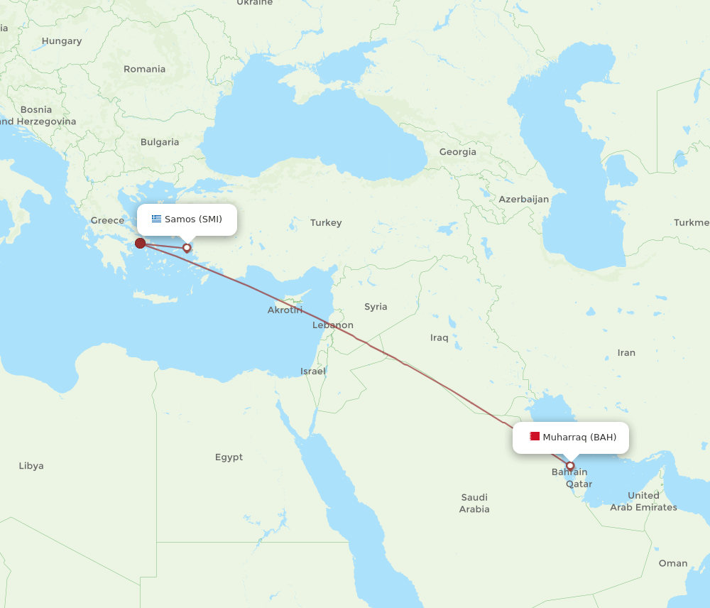 BAH-SMI flight routes