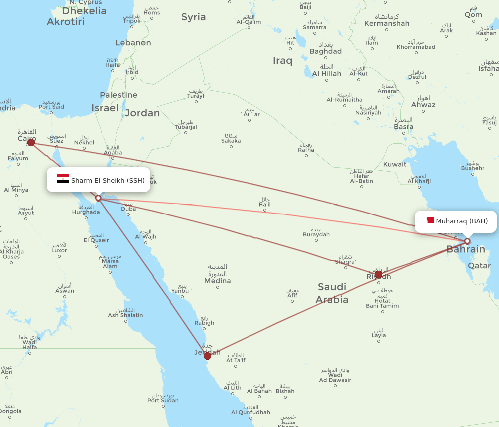 BAH-SSH flight routes