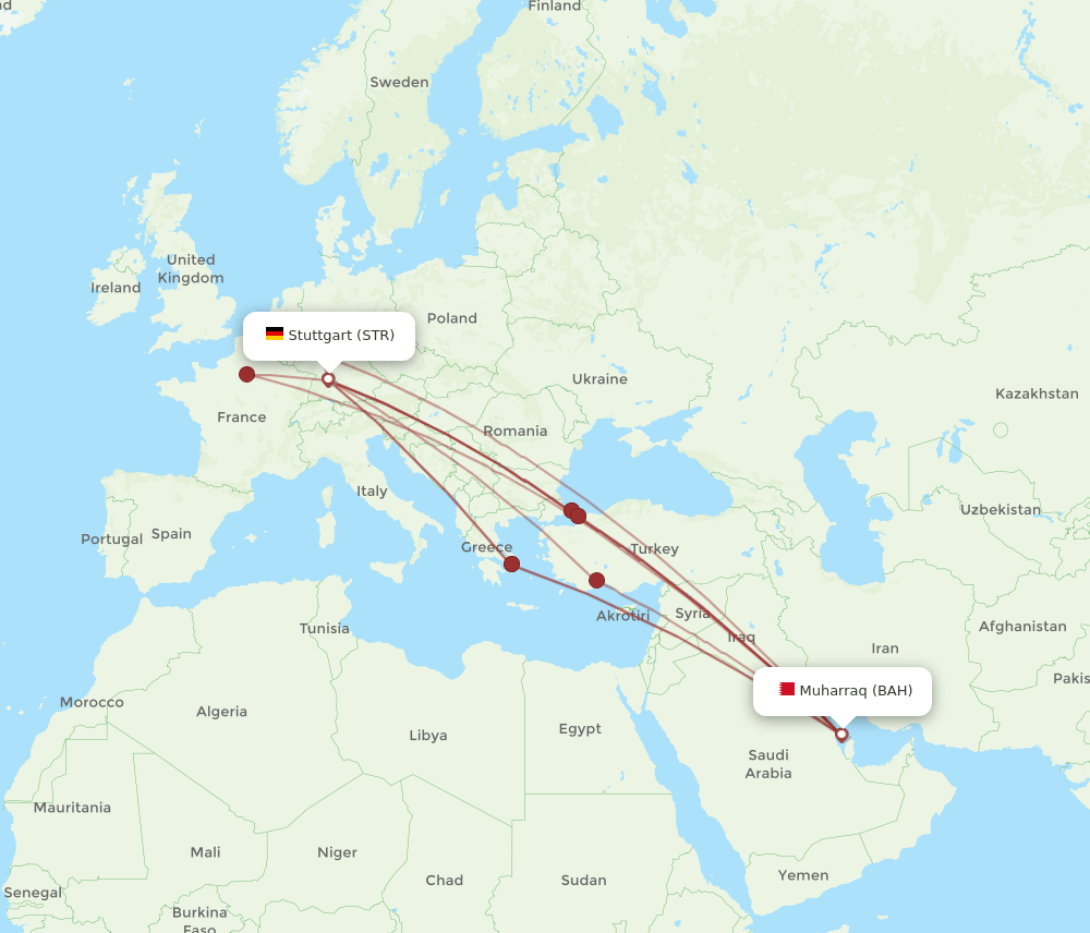 BAH-STR flight routes