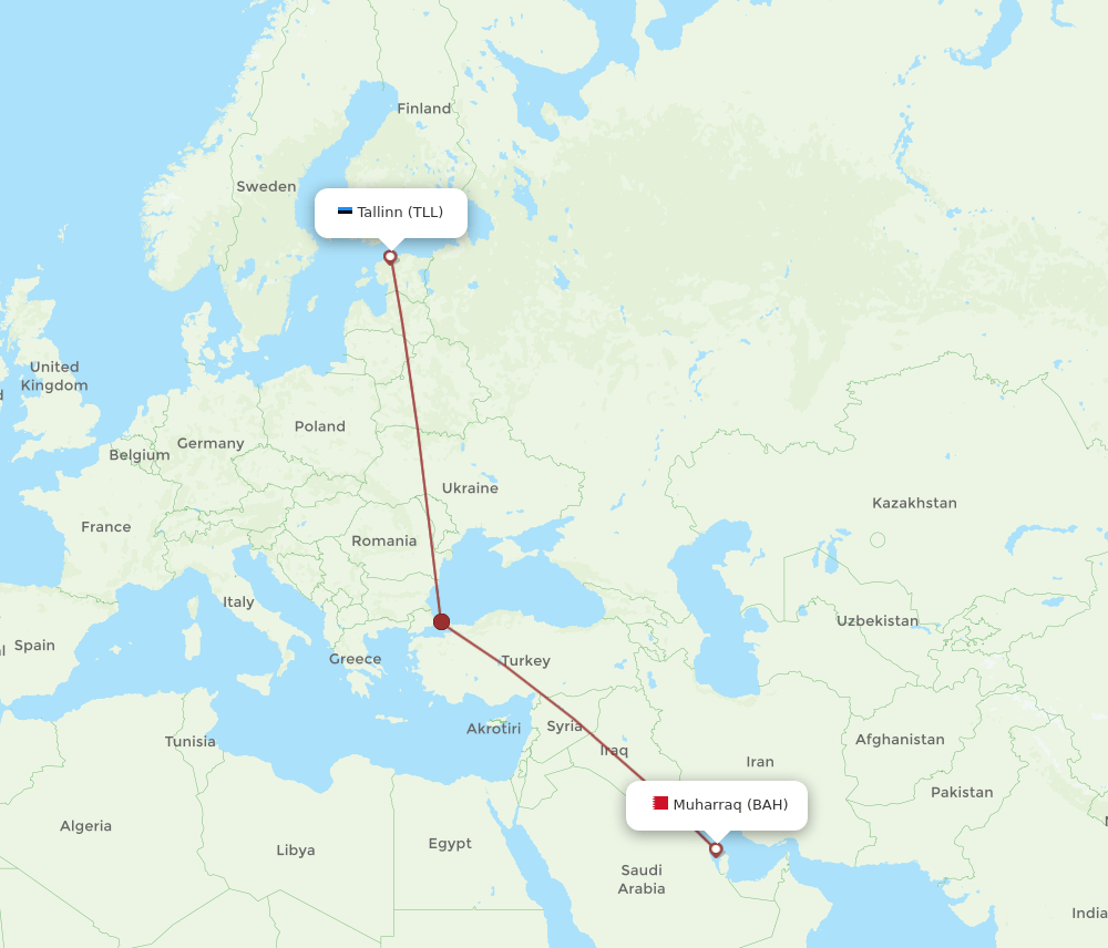 BAH-TLL flight routes