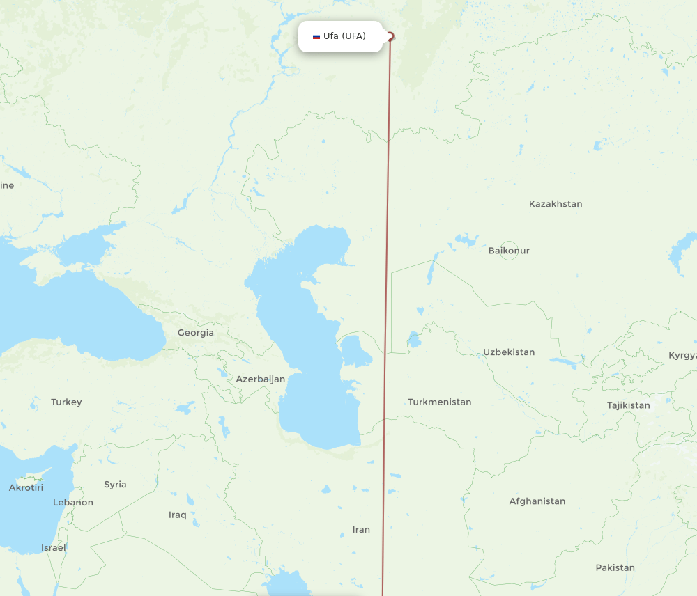 BAH-UFA flight routes