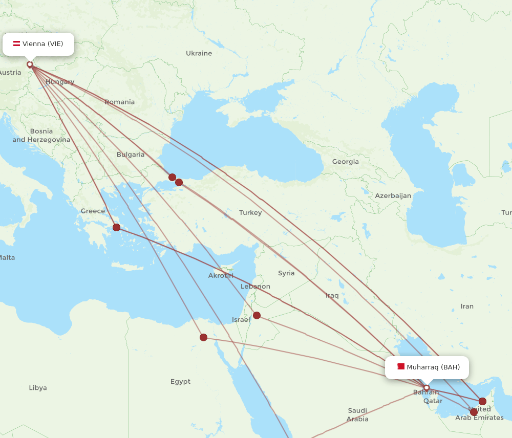 BAH-VIE flight routes