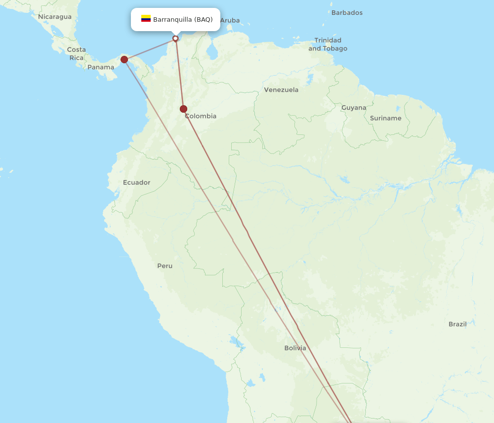 BAQ-ASU flight routes