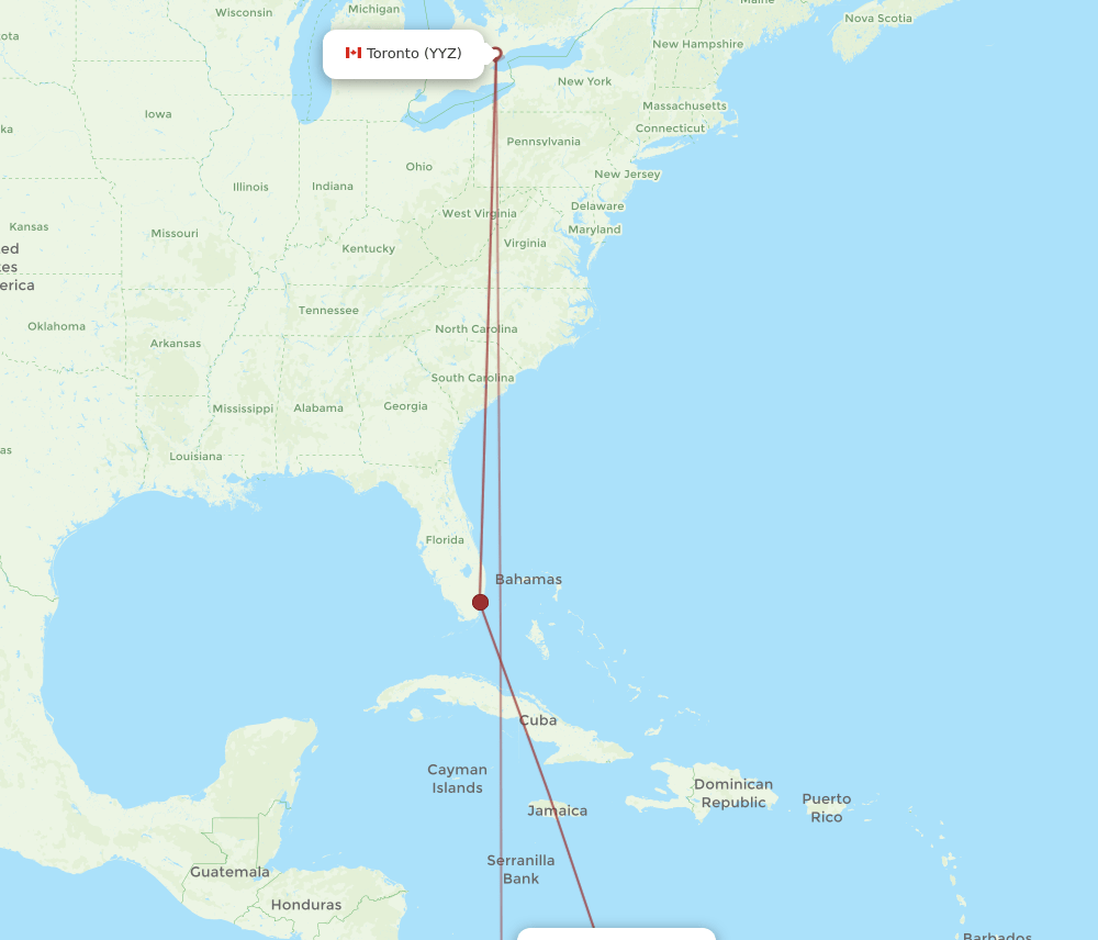 BAQ-YYZ flight routes