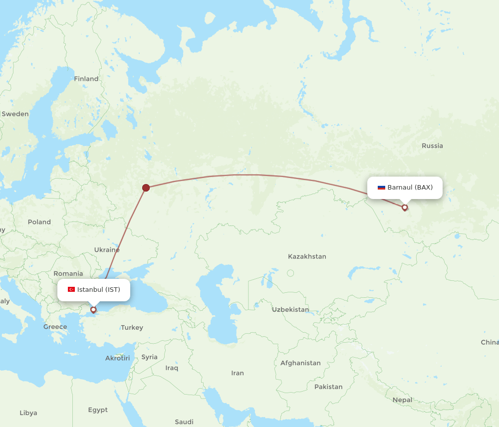 BAX-IST flight routes