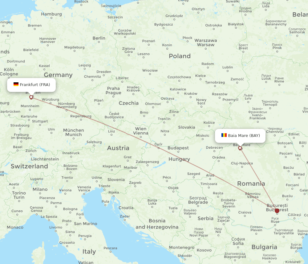 BAY-FRA flight routes