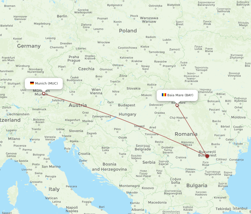 BAY-MUC flight routes