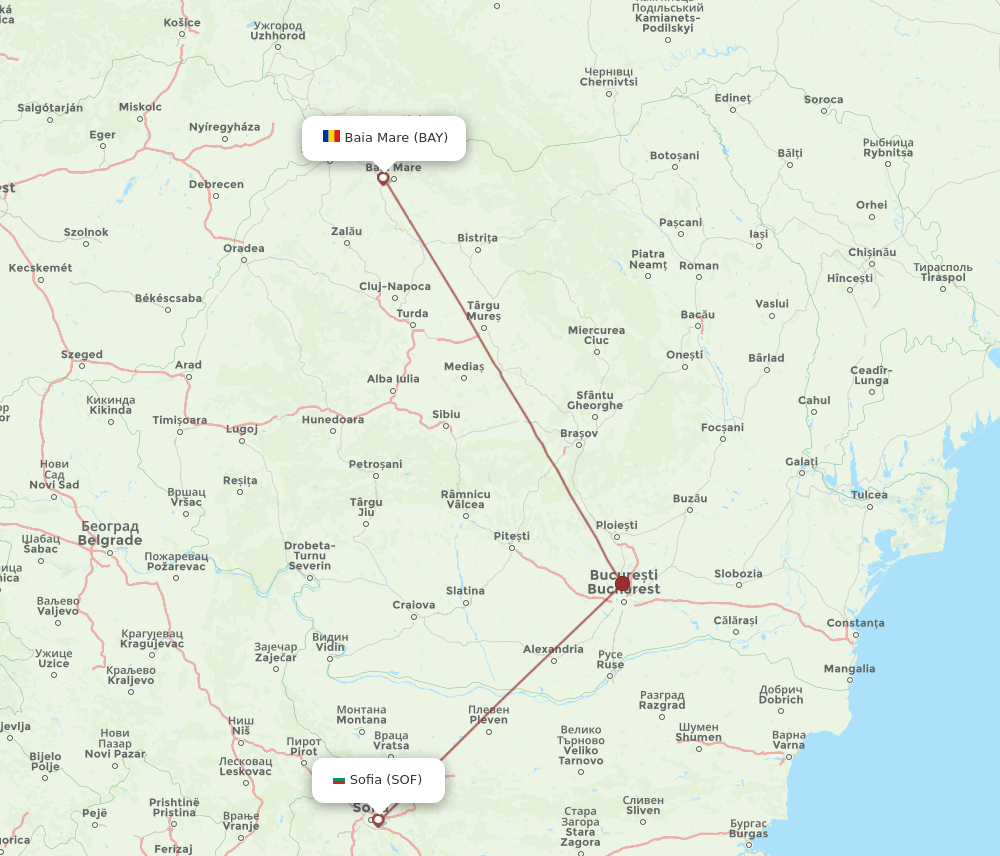 BAY-SOF flight routes