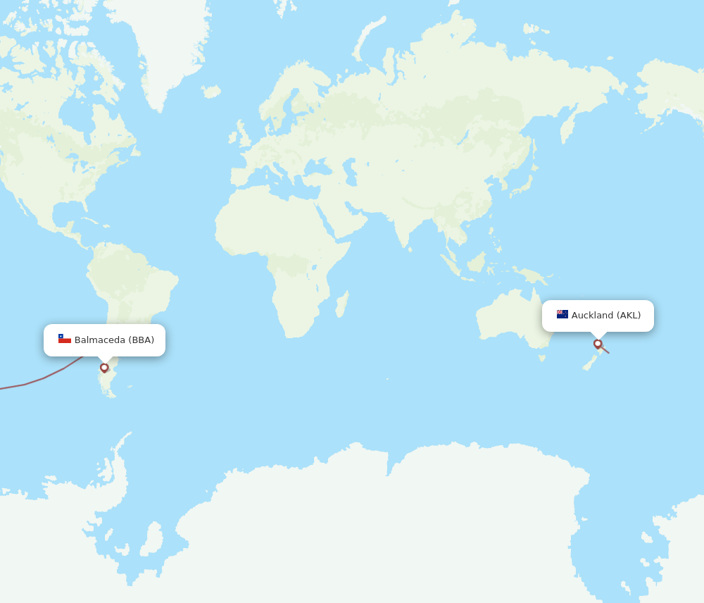 BBA-AKL flight routes