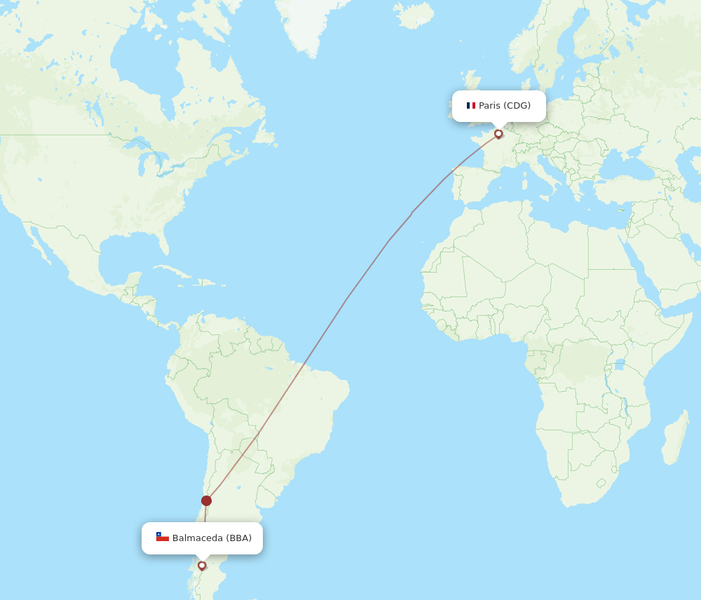 BBA-CDG flight routes
