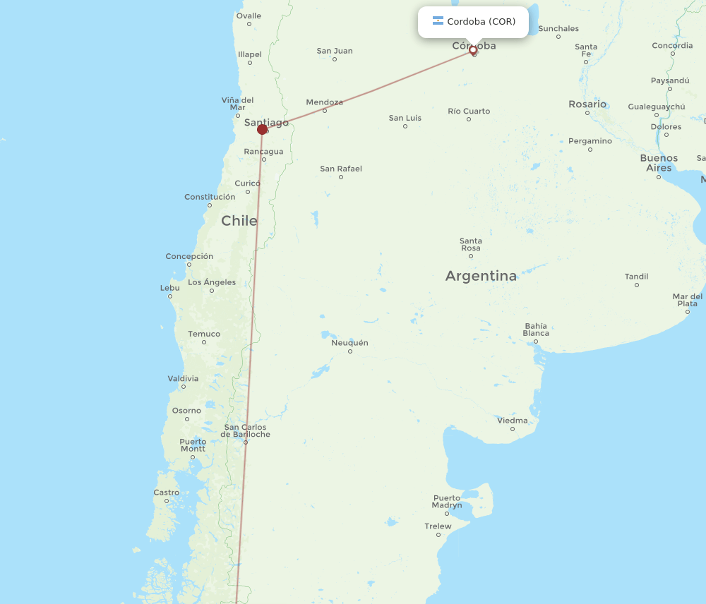 BBA-COR flight routes