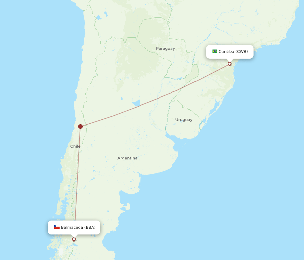 BBA-CWB flight routes