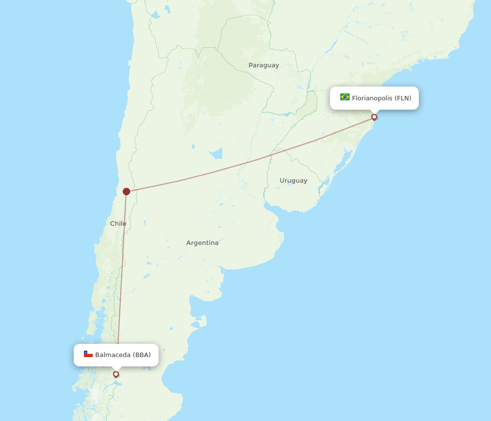 FLN to BBA flights and routes map