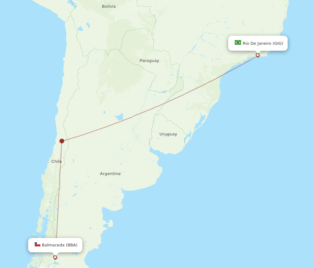 BBA-GIG flight routes