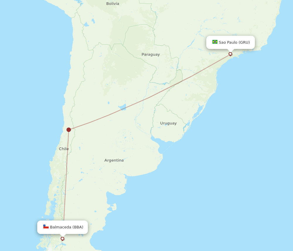 BBA-GRU flight routes