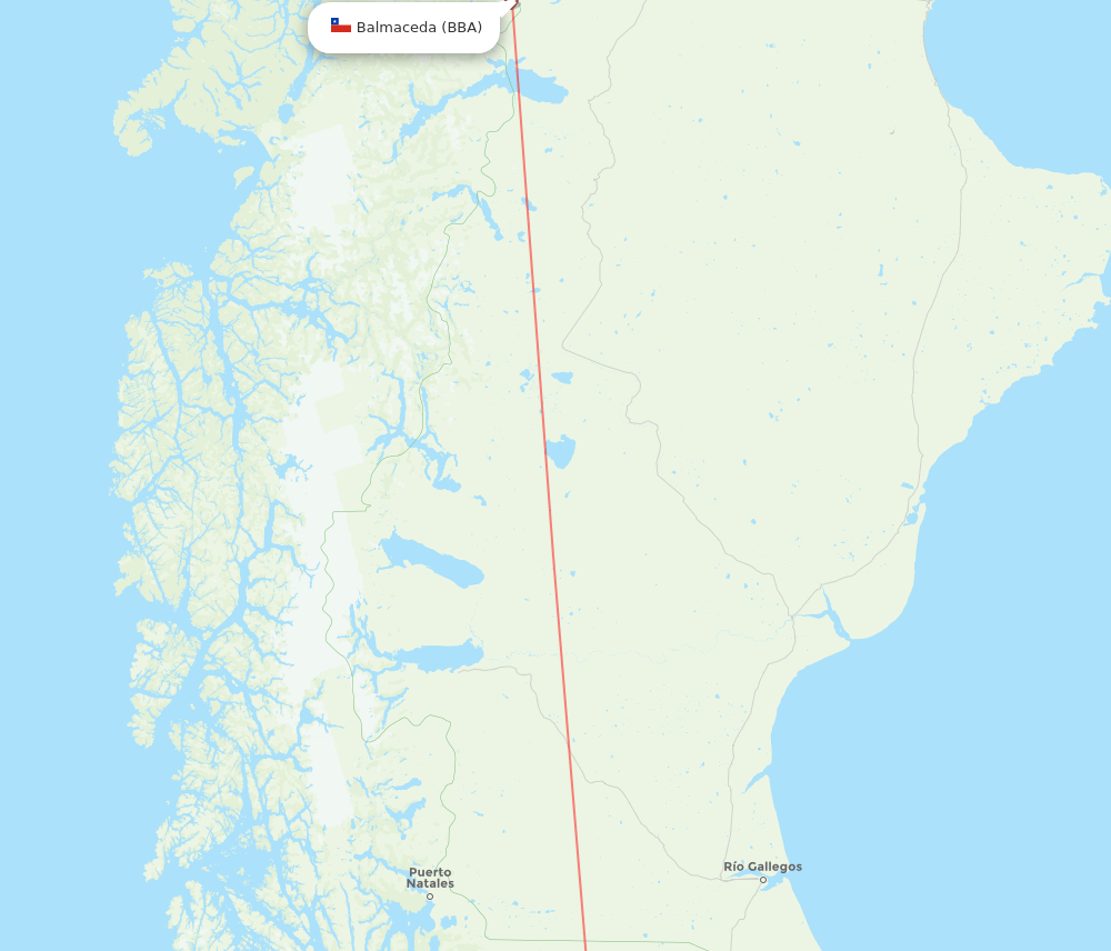 BBA to PUQ flights and routes map