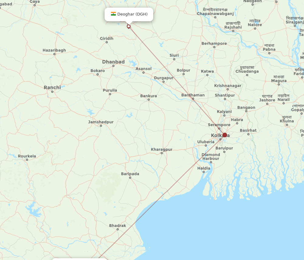 BBI to DGH flights and routes map
