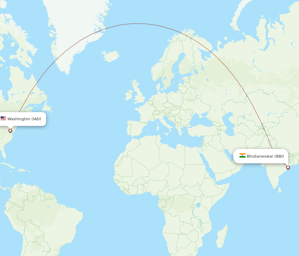 BBI-IAD flight routes