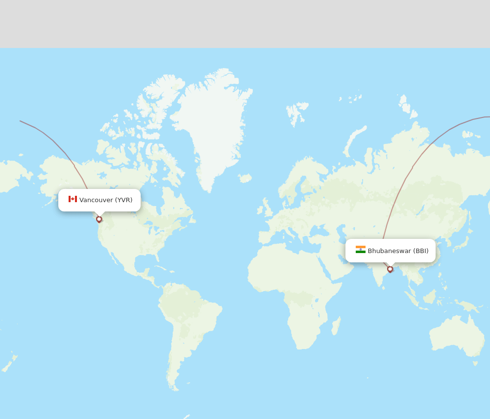 BBI-YVR flight routes