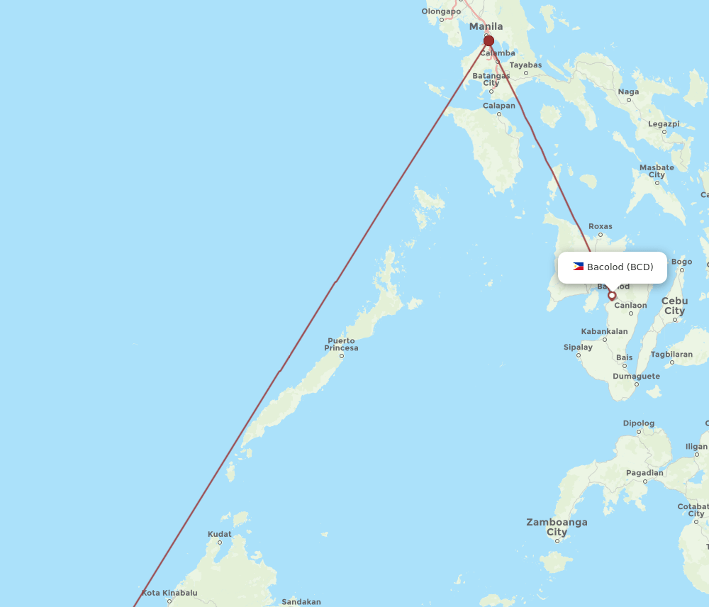 BCD-BWN flight routes