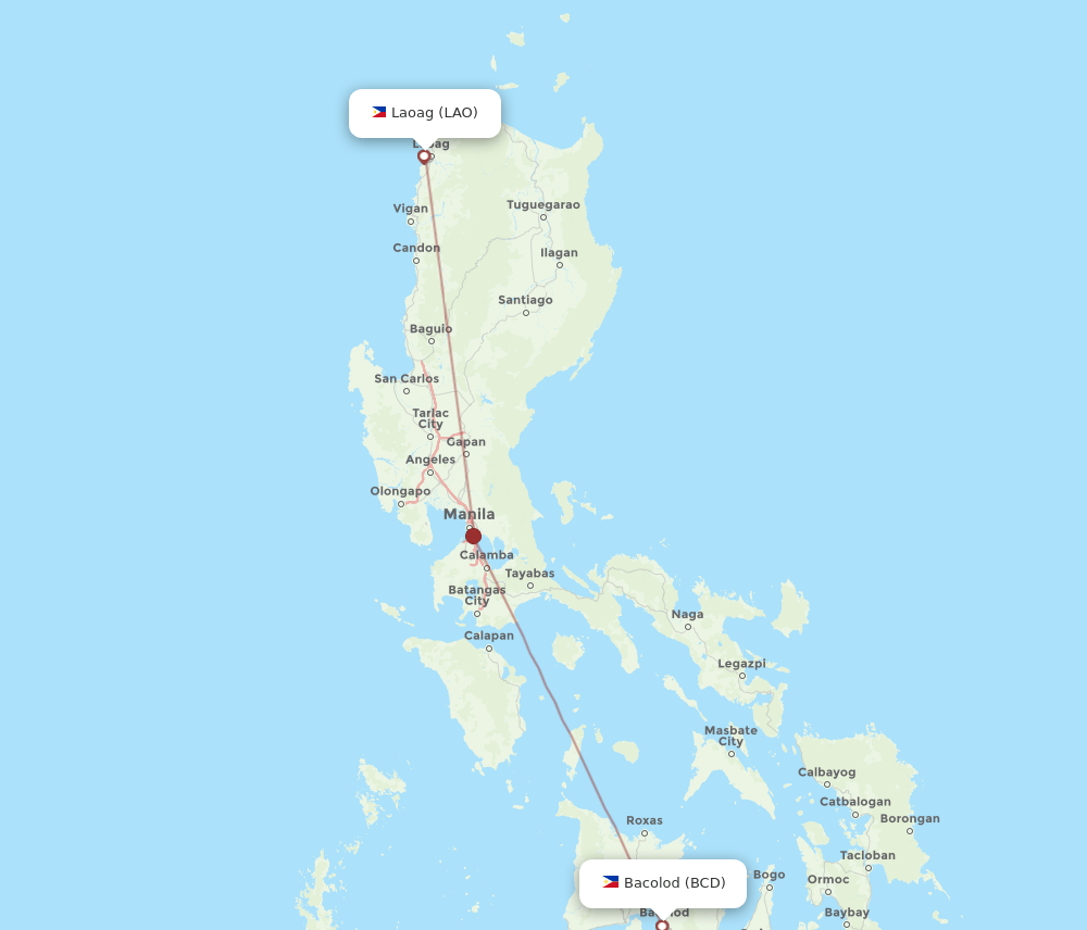 BCD-LAO flight routes