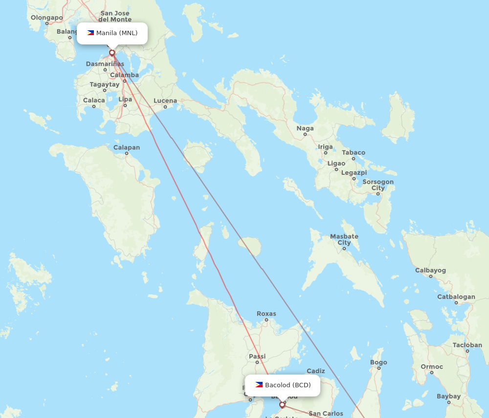 BCD to MNL flights and routes map