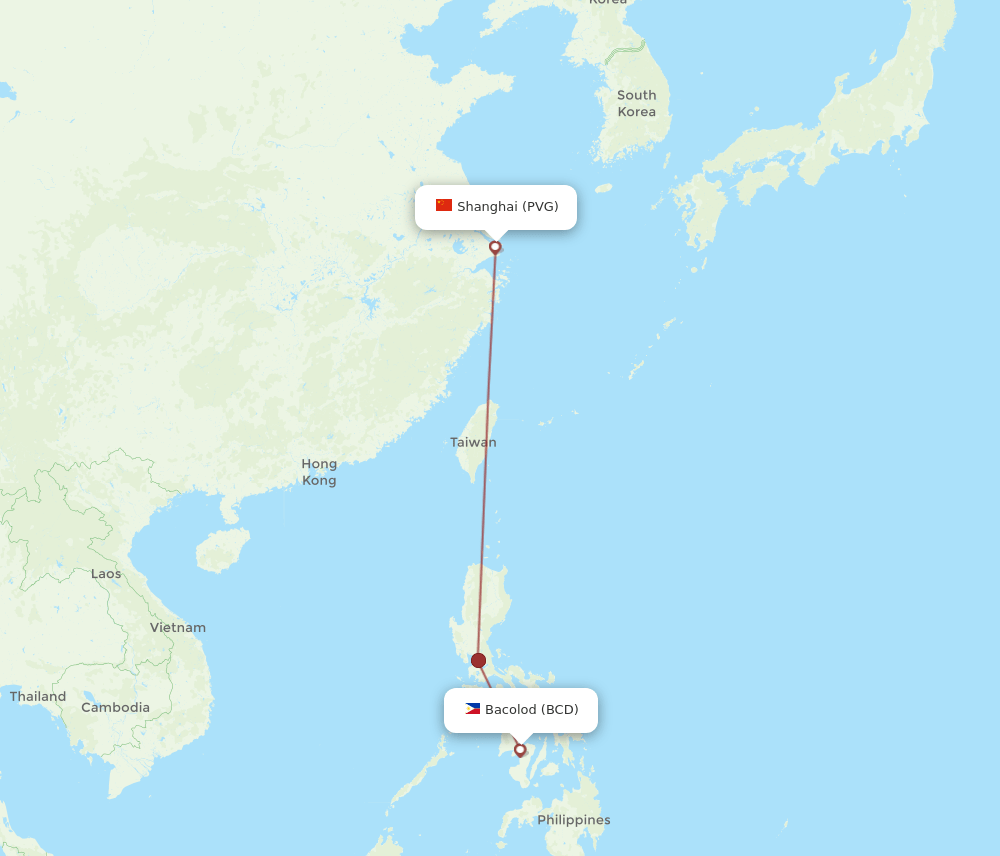 BCD-PVG flight routes