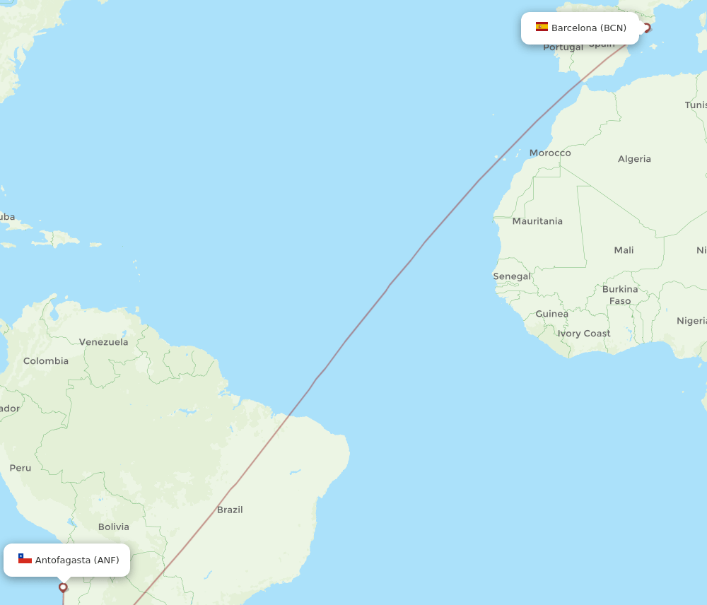 BCN-ANF flight routes
