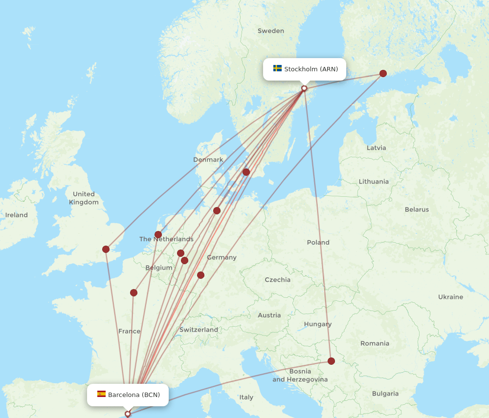 BCN-ARN flight routes