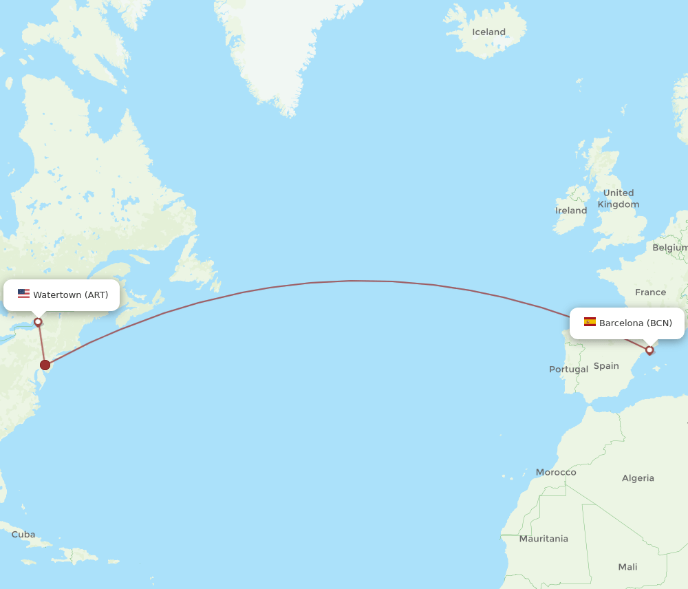 BCN-ART flight routes