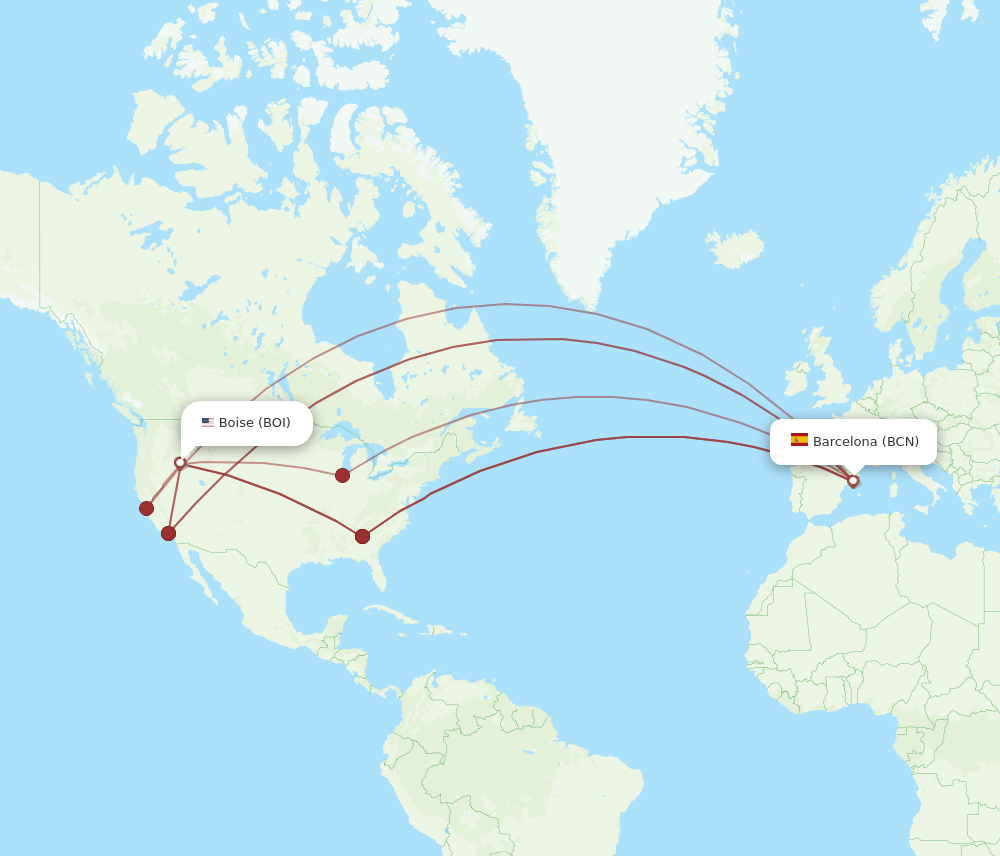 BCN-BOI flight routes