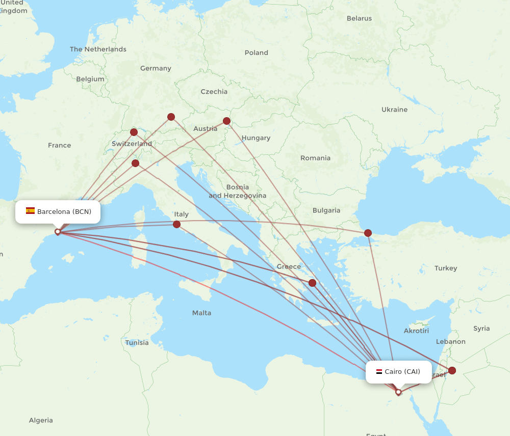 BCN-CAI flight routes