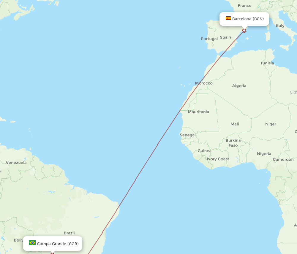 BCN-CGR flight routes