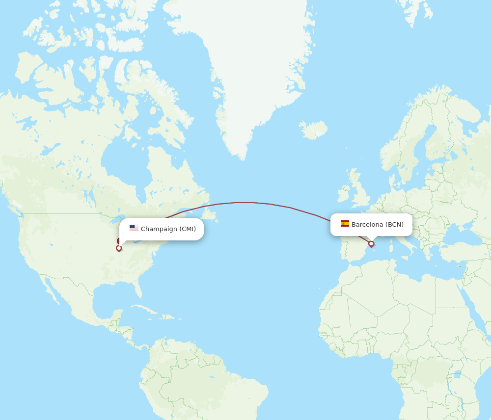 BCN-CMI flight routes