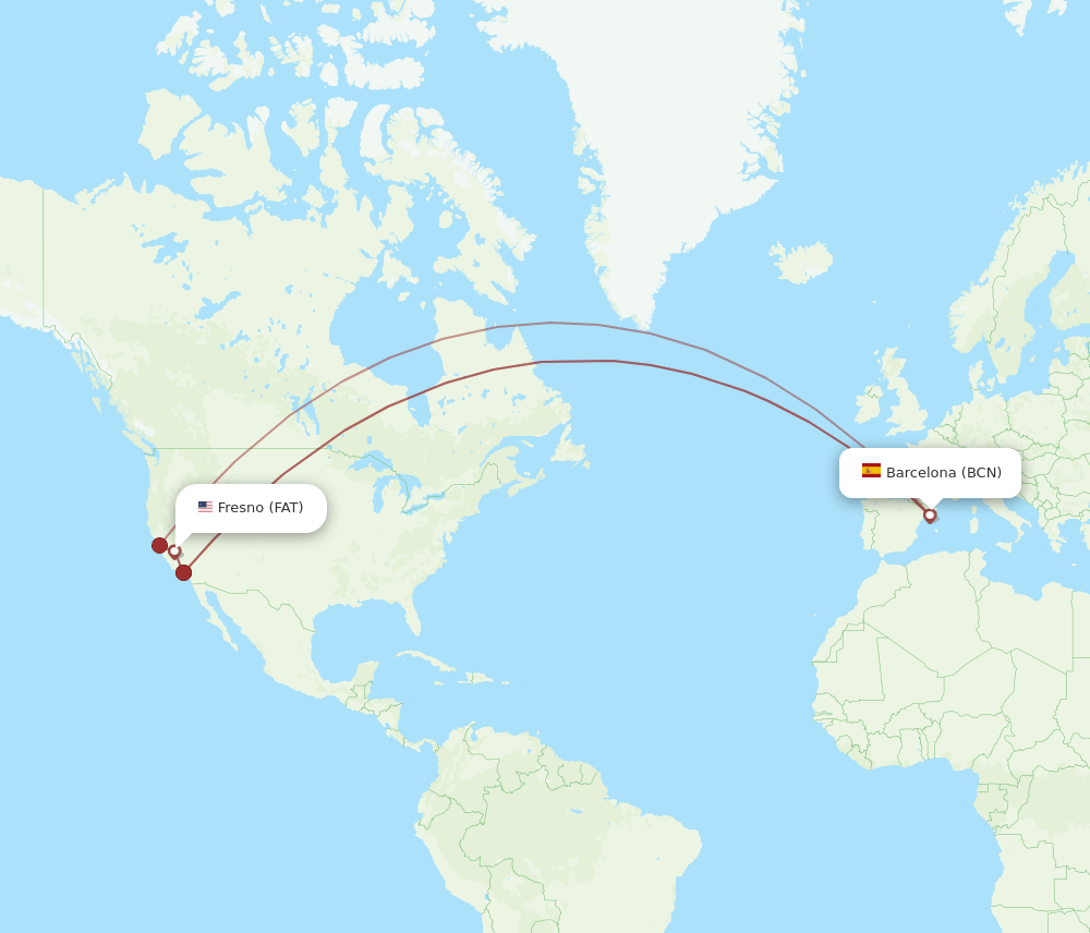 BCN-FAT flight routes