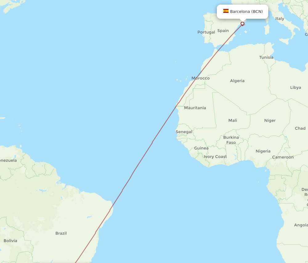 BCN-FLN flight routes