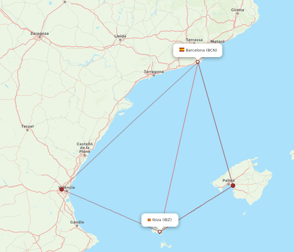 BCN-IBZ flight routes