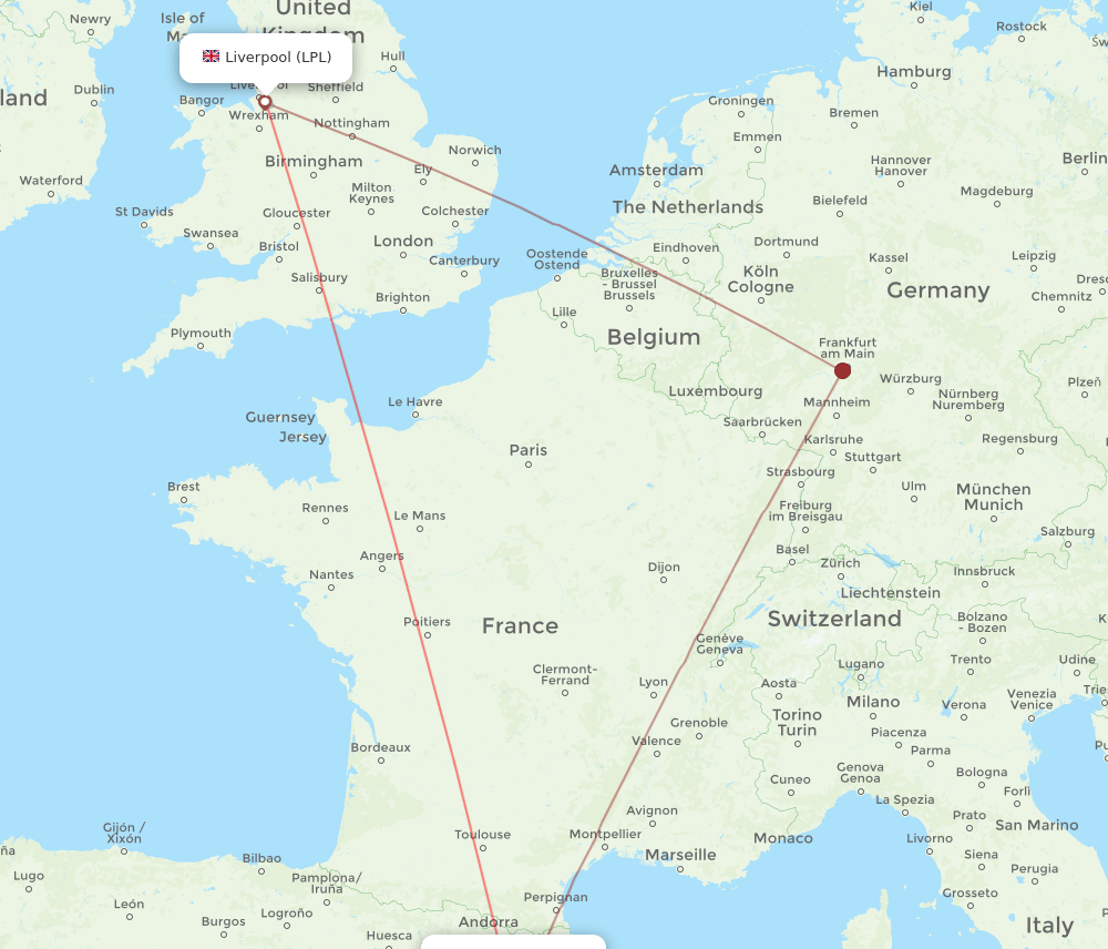 BCN-LPL flight routes