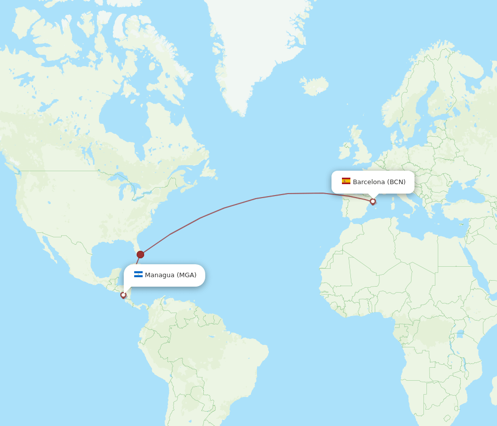 BCN-MGA flight routes