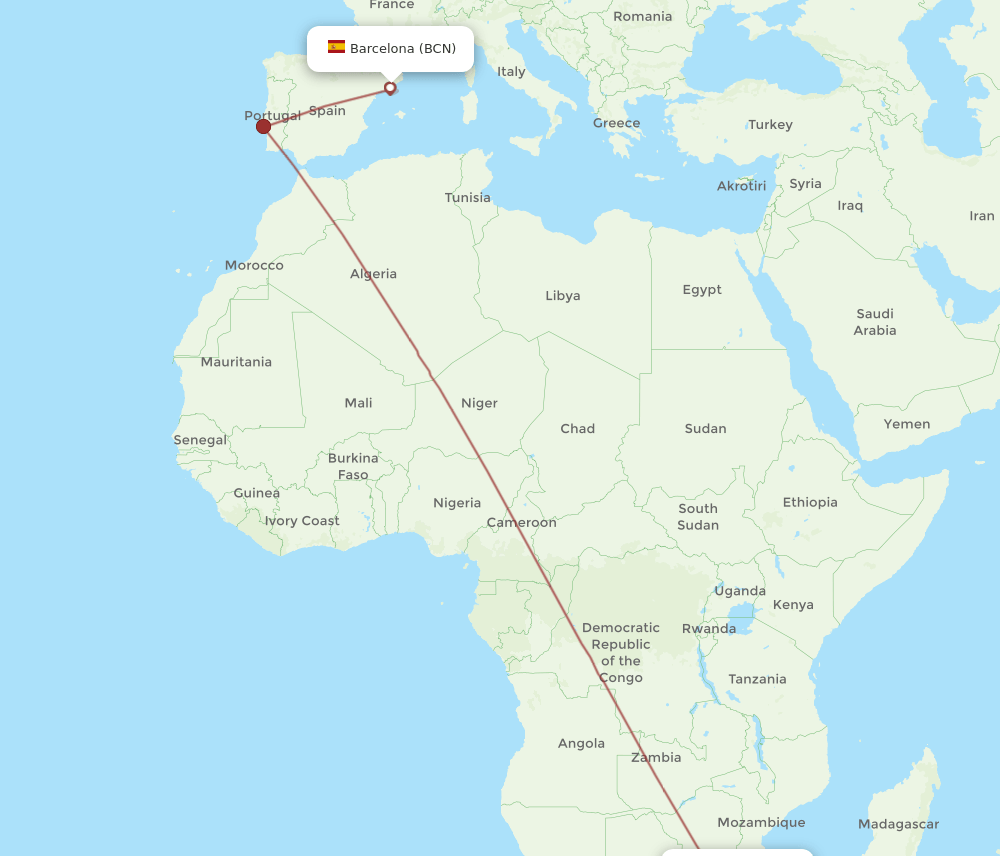 BCN-MPM flight routes