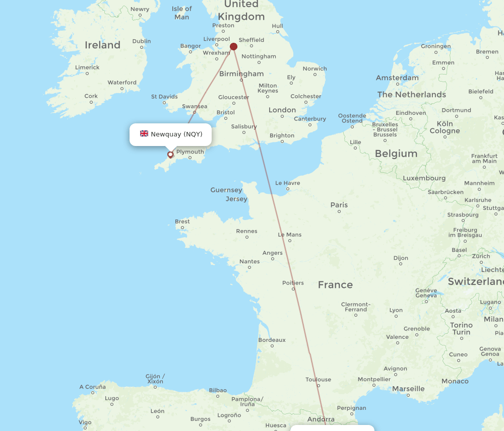BCN-NQY flight routes