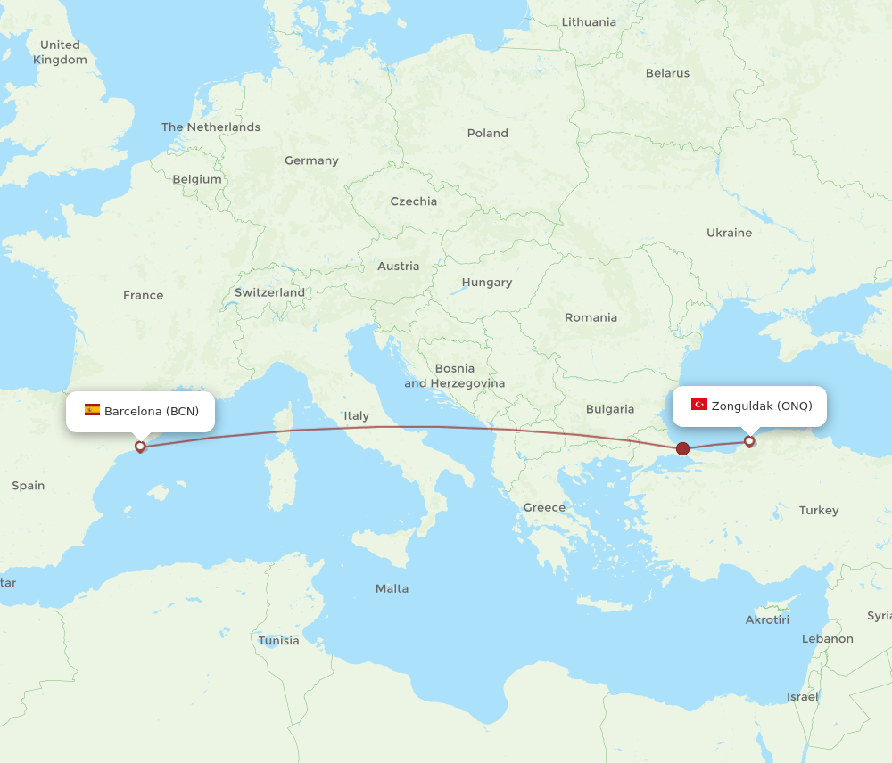 BCN-ONQ flight routes