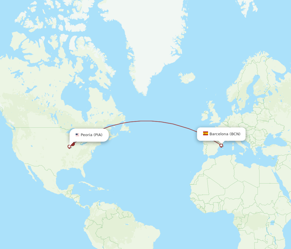 BCN-PIA flight routes