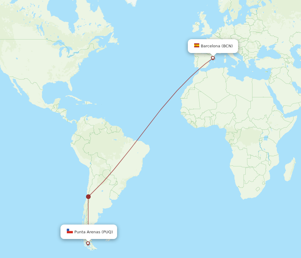 BCN-PUQ flight routes