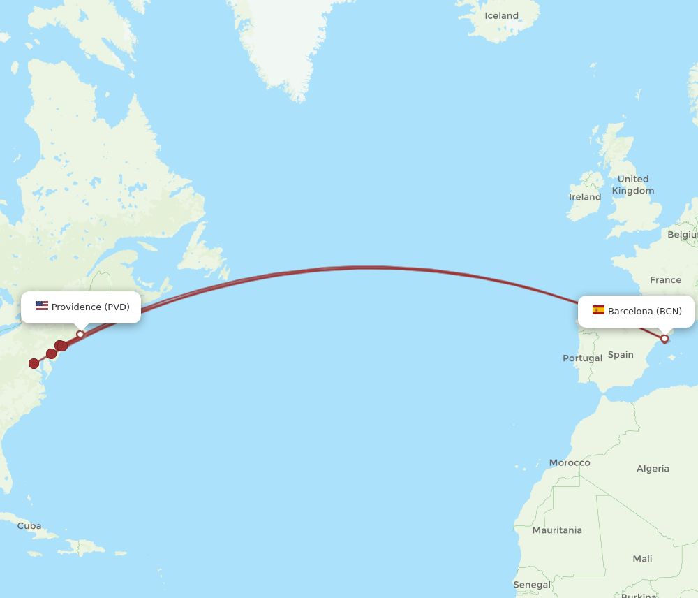 BCN-PVD flight routes