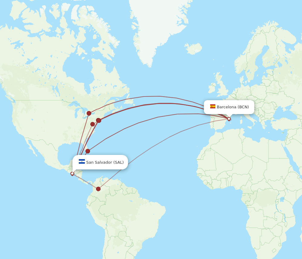 BCN-SAL flight routes