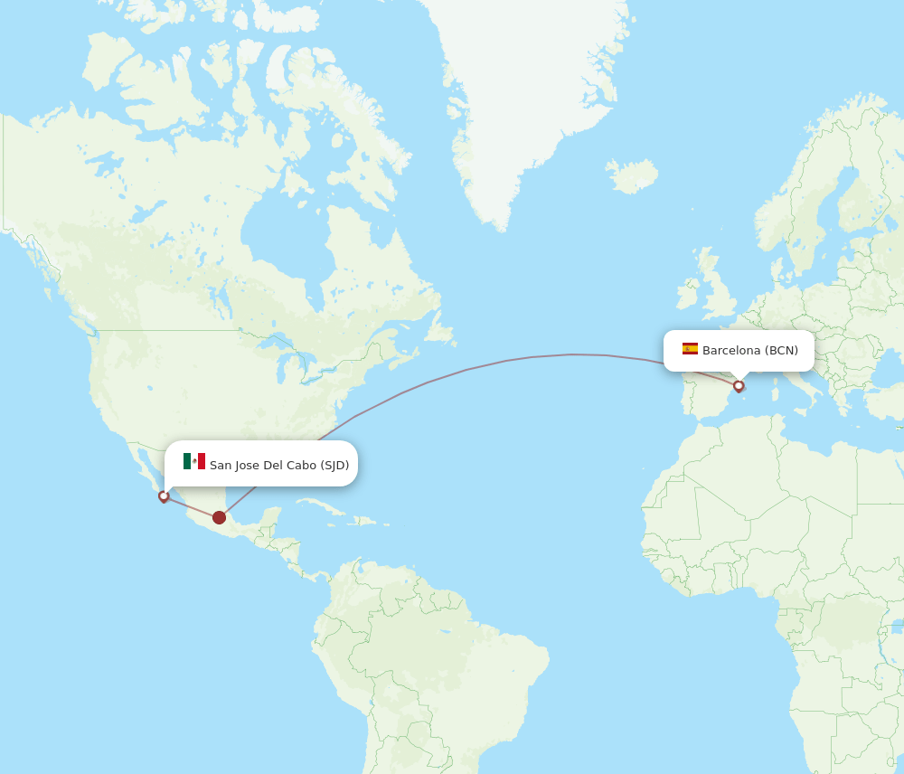 BCN-SJD flight routes